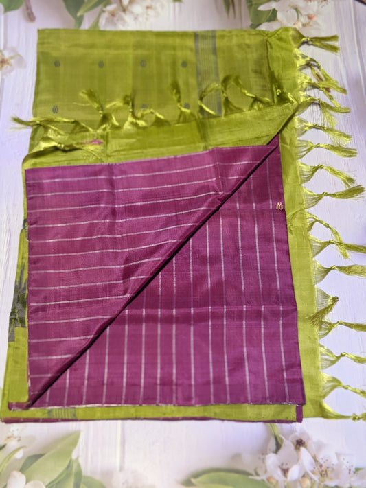 Elegant vaazhaipattu vegan saree without blouse