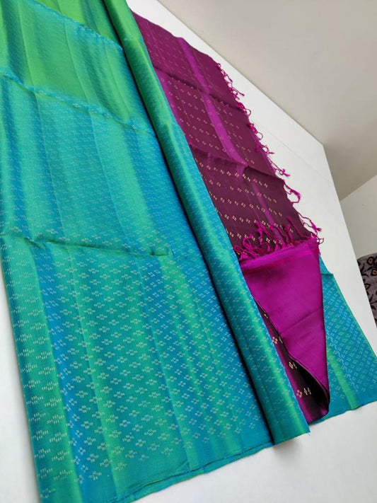 Pure Handloom Kanchipuram soft silk saree unique design