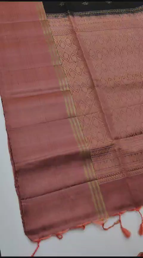 New arrival: Handloom Made Double Warp Borderless small motifs Soft Silk Saree