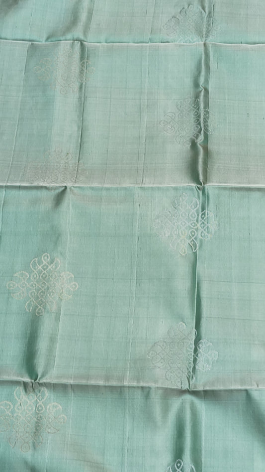 Green kolam design Pure Silk saree handloom