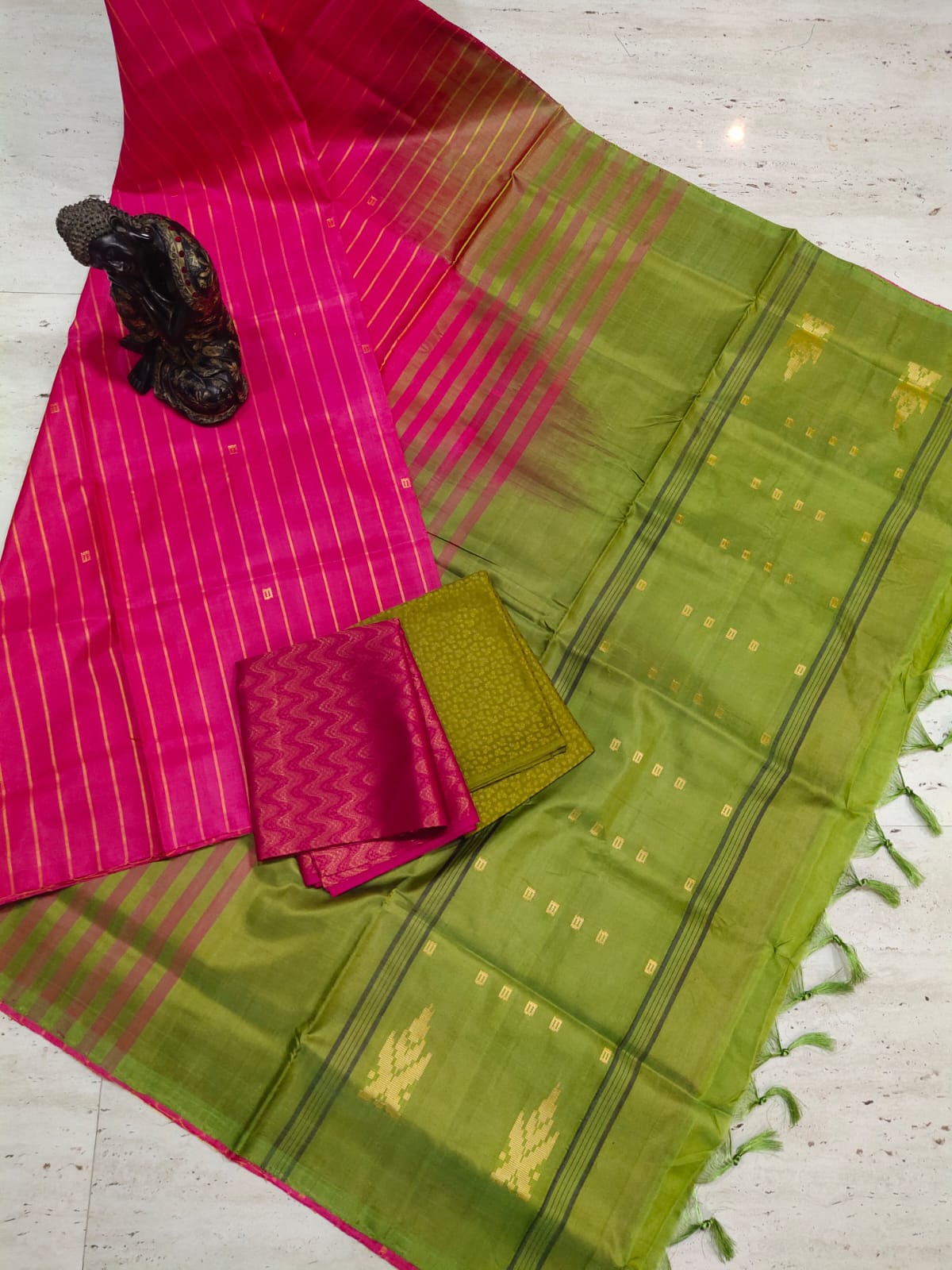 Bright Bold and beautiful Vegan silk saree