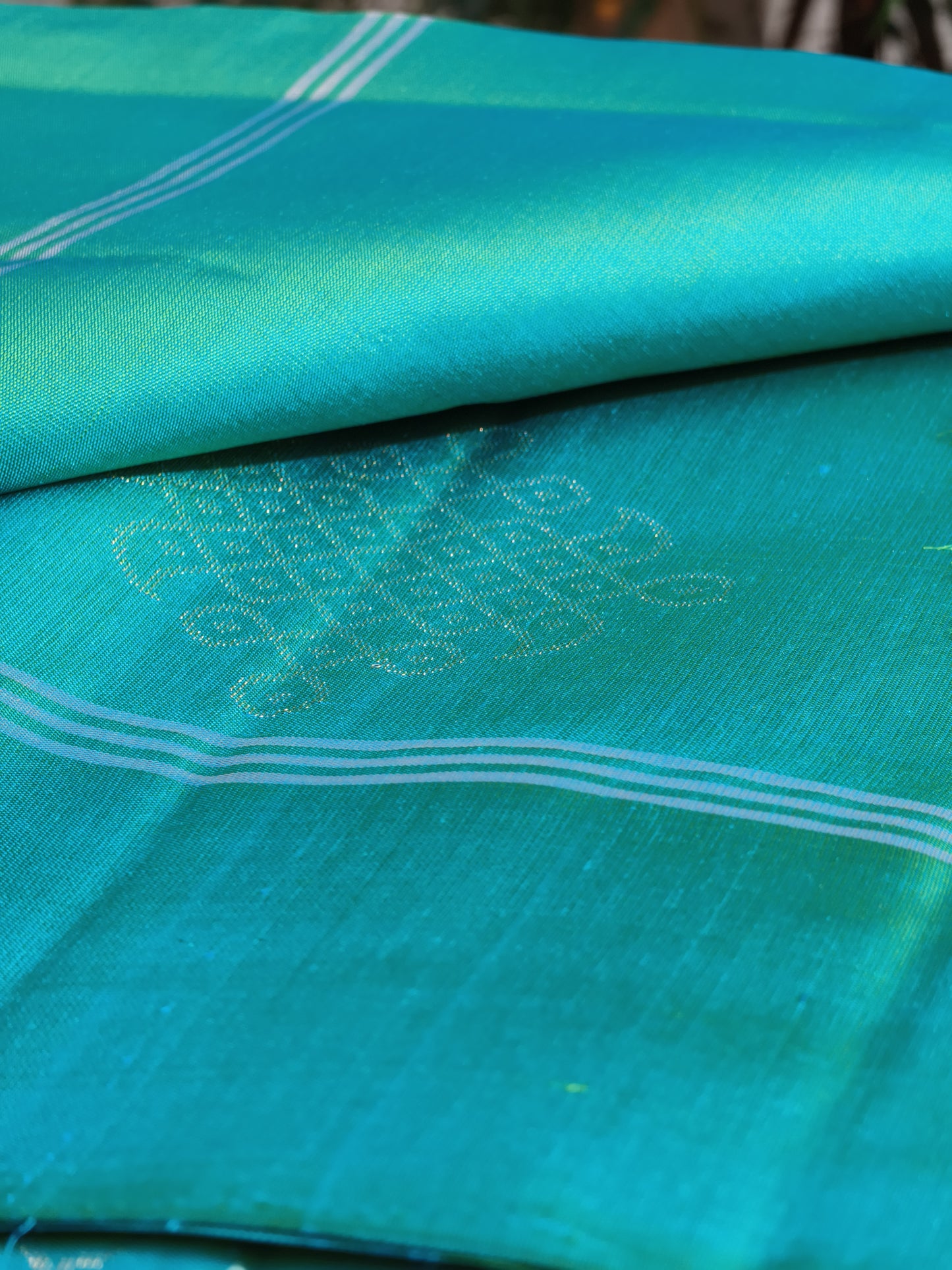 Trisha Light Ramagreen Pure Silk Kolam saree #1437
