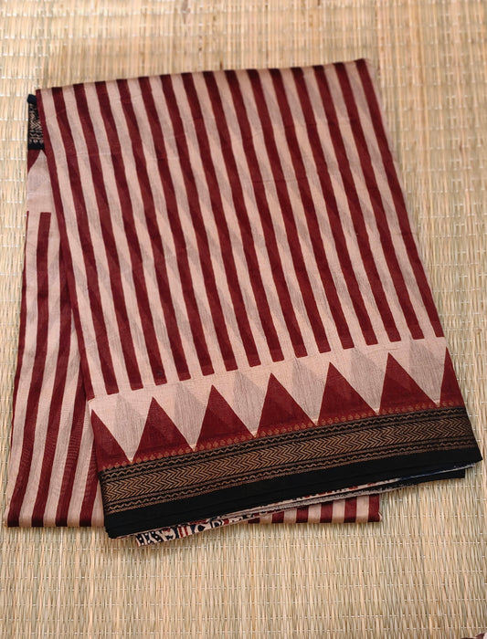 Pre-order Trendy striped modal silk saree : maheswari silk