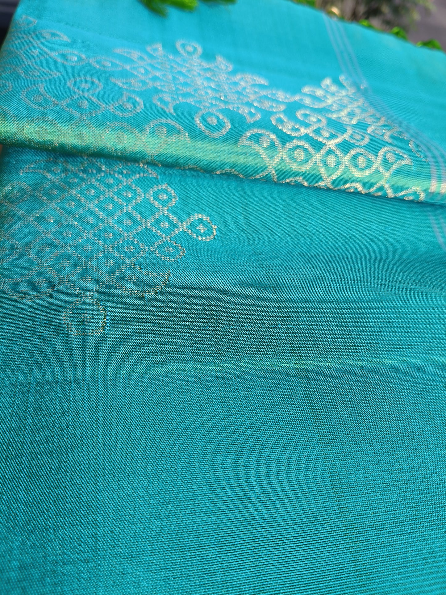 Trisha Light Ramagreen Pure Silk Kolam saree #1437