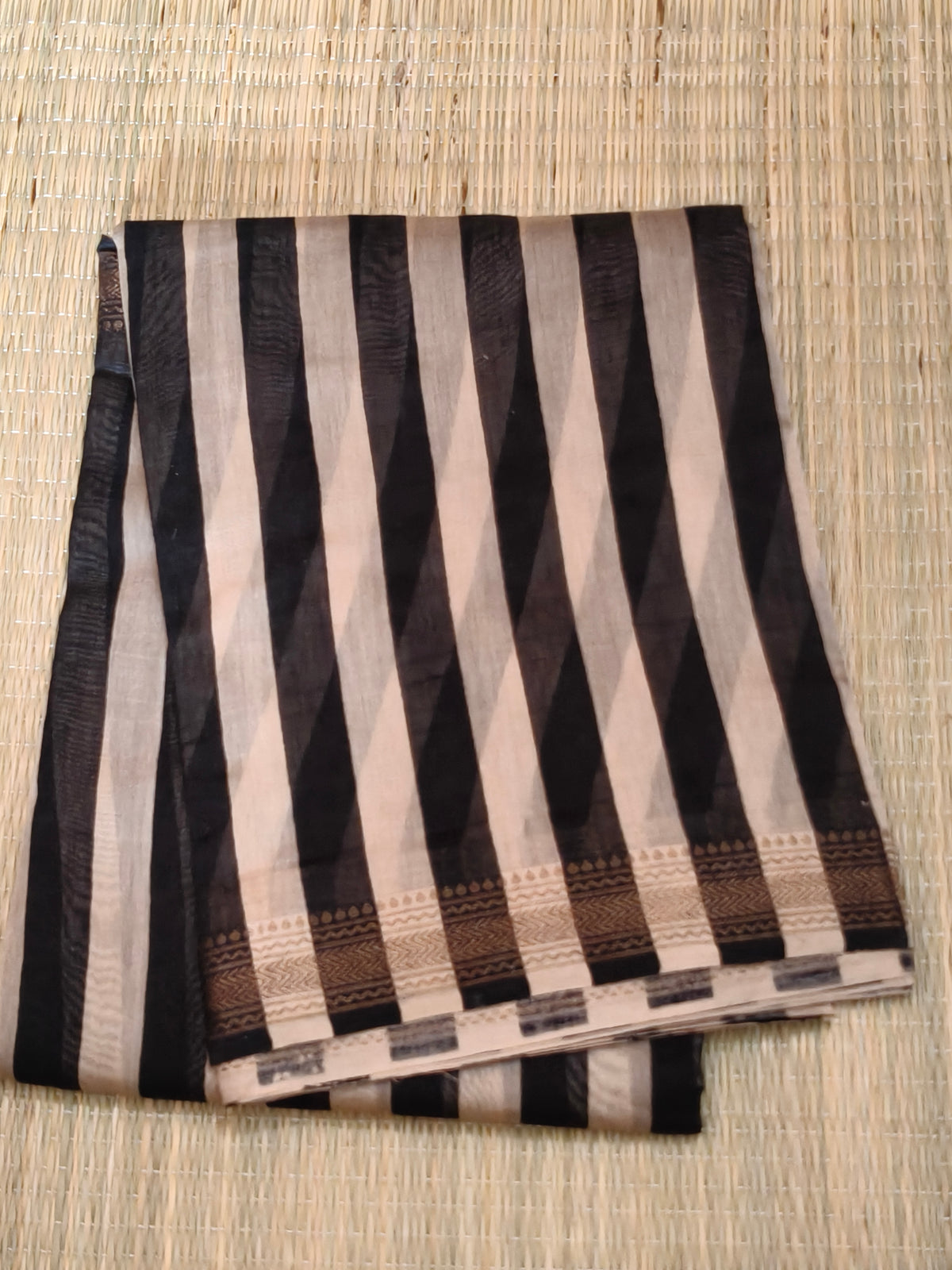 Trendy striped modal silk saree : maheswari silk: ready for delivery