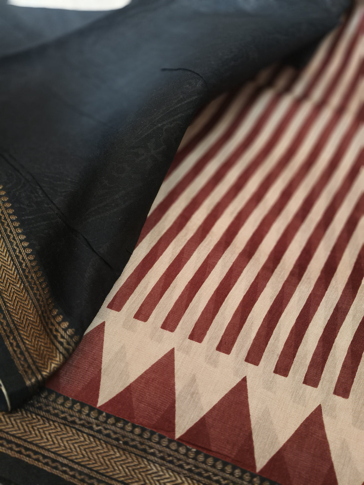Trendy striped modal silk saree : maheswari silk: ready for delivery