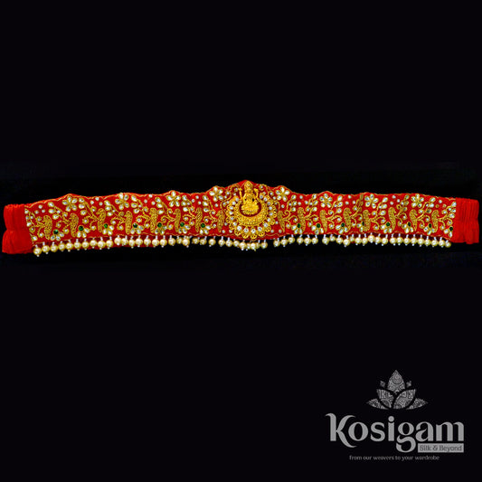 Maggam work waist belts for silk sarees