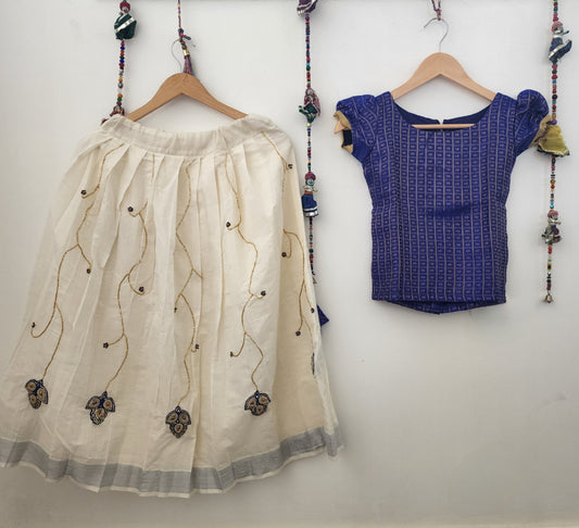 Cotton Lehenga with banarasi top : 6 to 8 years ethnic & summer wears