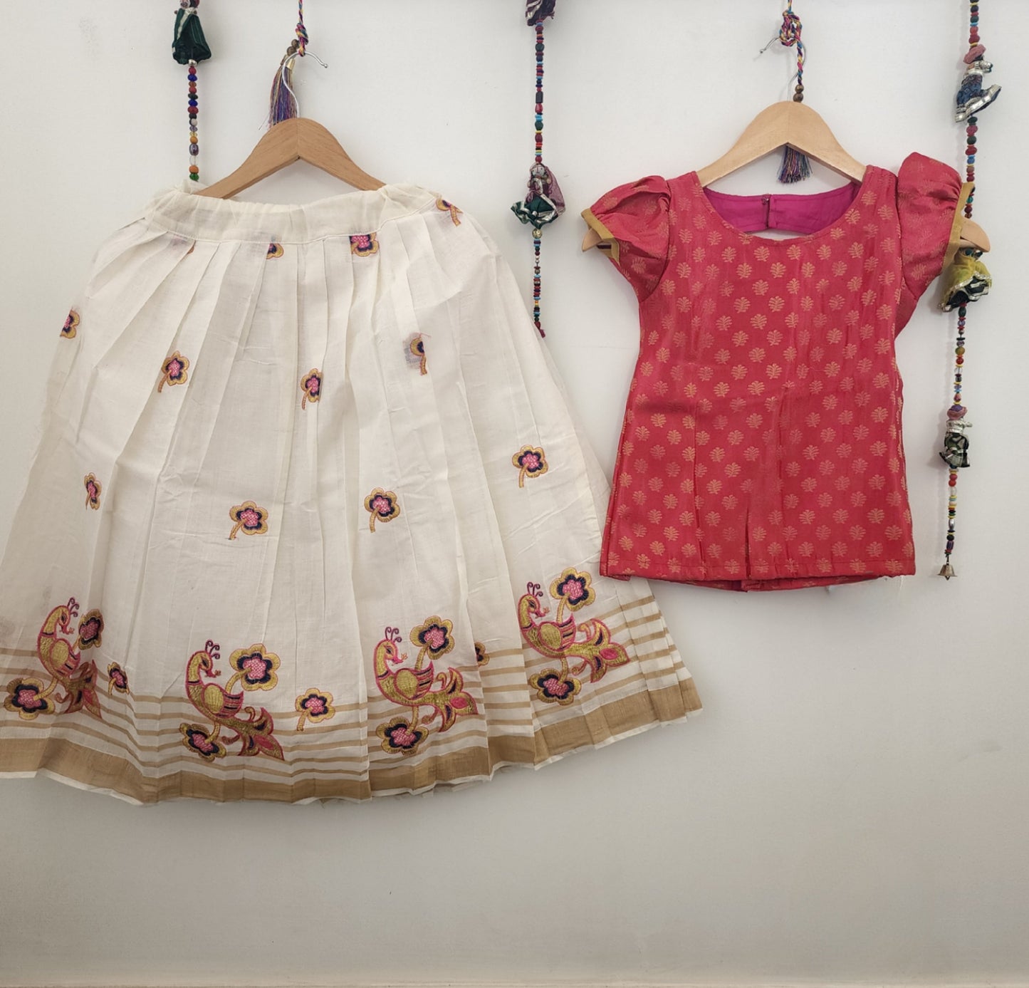 Cotton Lehenga with banarasi top : 6 to 8 years ethnic & summer wears