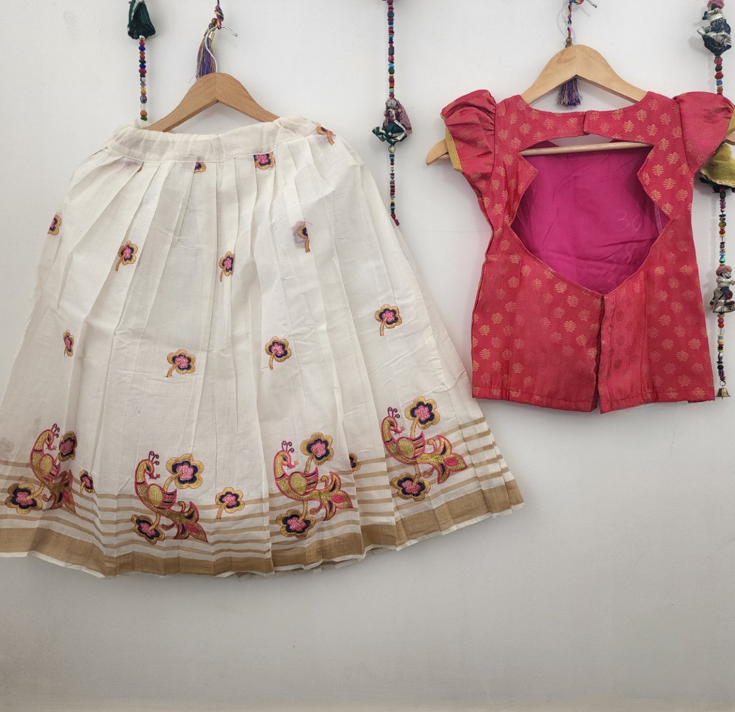 Cotton Lehenga with banarasi top : 6 to 8 years ethnic & summer wears