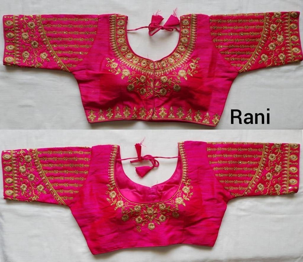 Dark Pink Traditional ''Ready to Wear' blouse - Size 38 alterable upto 42