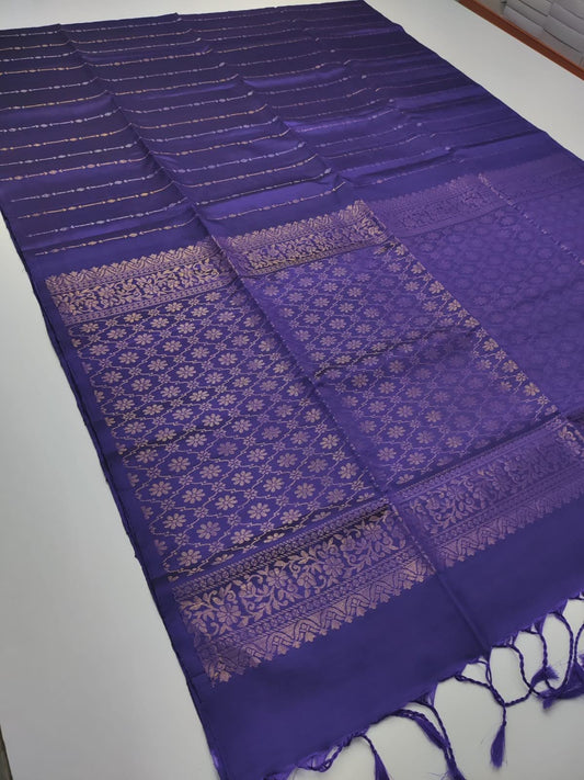 Beautiful Double Warp Borderless Pure Soft Silk Saree