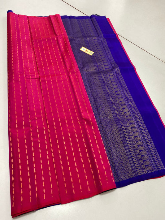Pure kanchipuram traditional soft silk handloom saree with allover design