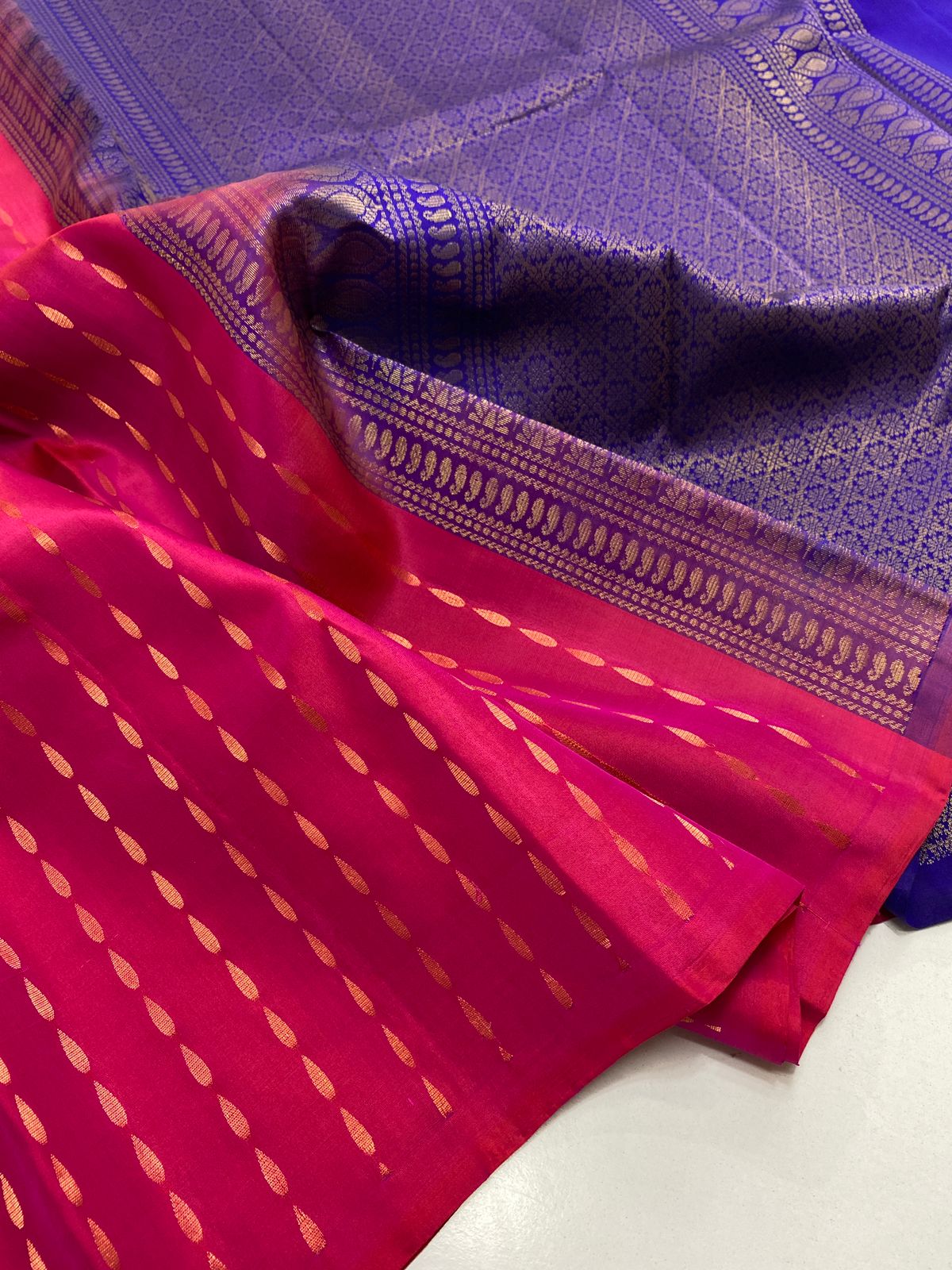 Pure kanchipuram traditional soft silk handloom saree with allover design