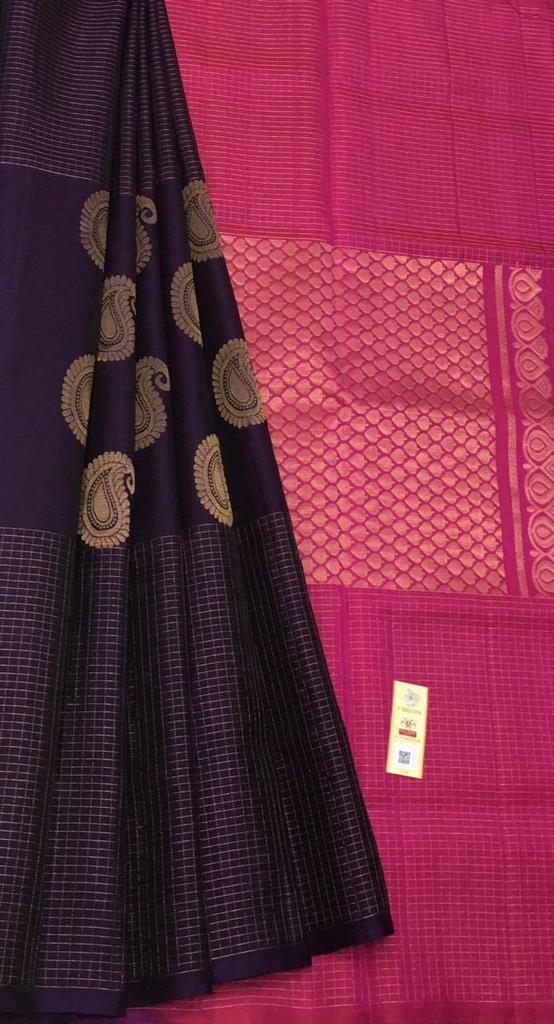 Beautiful pure Kanchipuram silk saree unique design