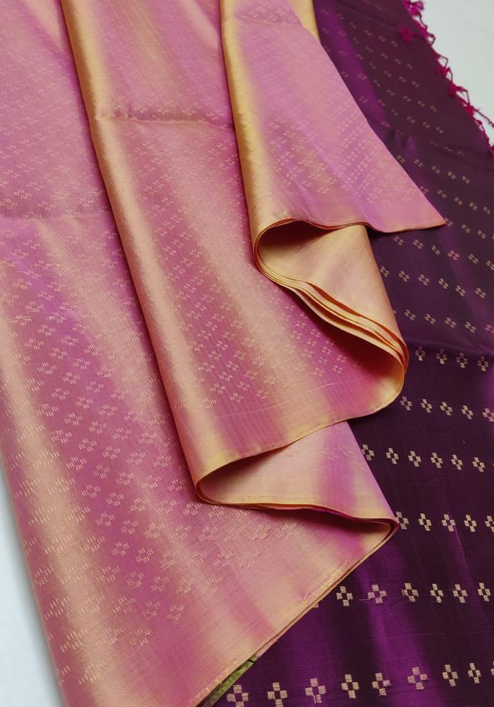 Beautiful pure Kanchipuram silk saree unique design