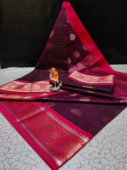 Kora silk cotton tower korvai kottanchi saree – www.