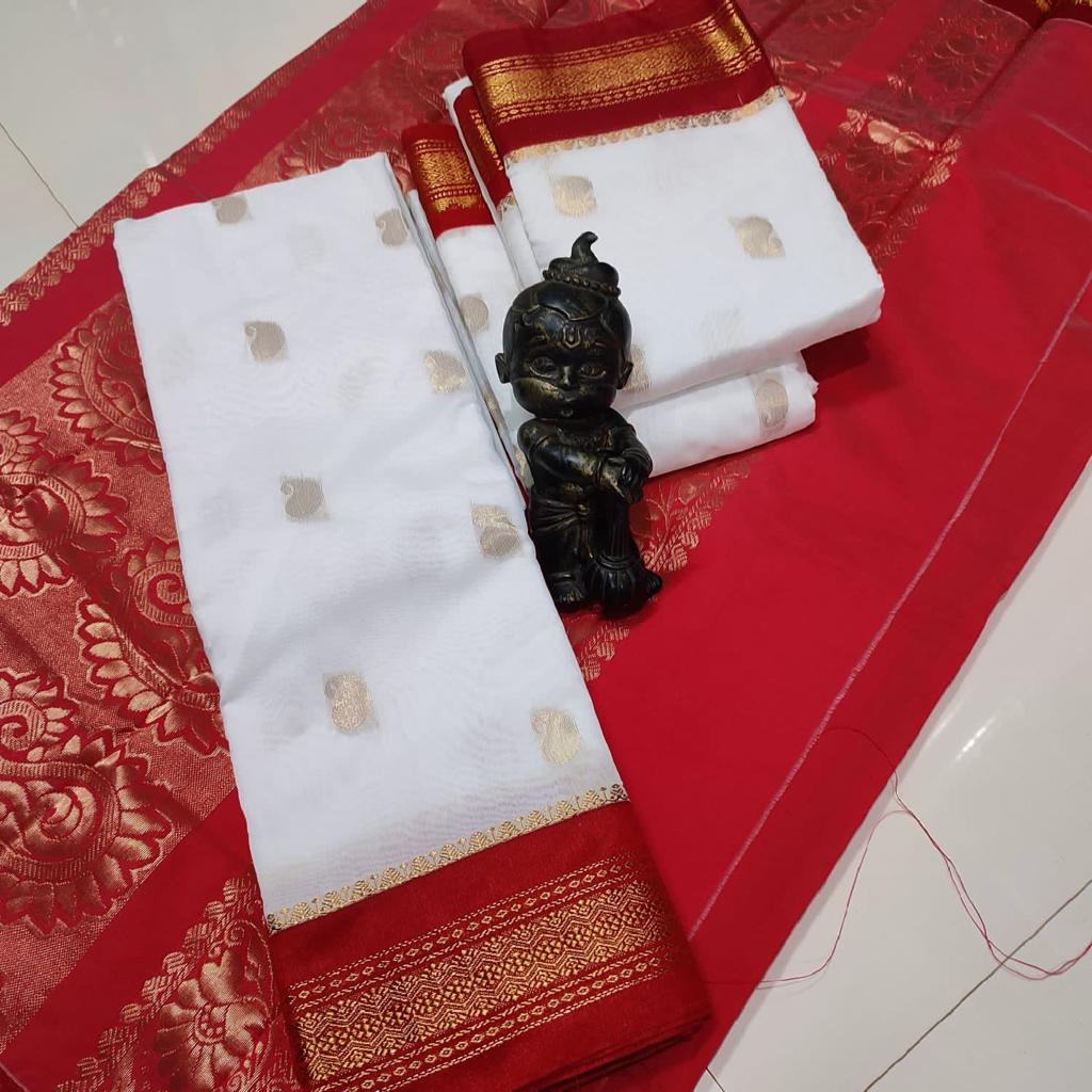 Kotta Cotton Sarees Rich pallu and contrast blouse