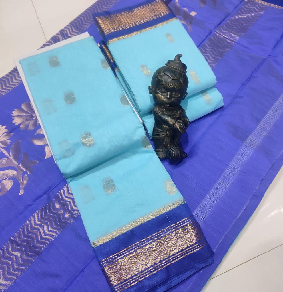 Kotta Cotton Sarees Rich pallu and contrast blouse