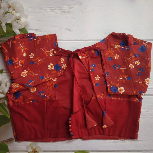 Kalamkari Readymade Blouse  ( Size 36 with alterable margin up to 40)