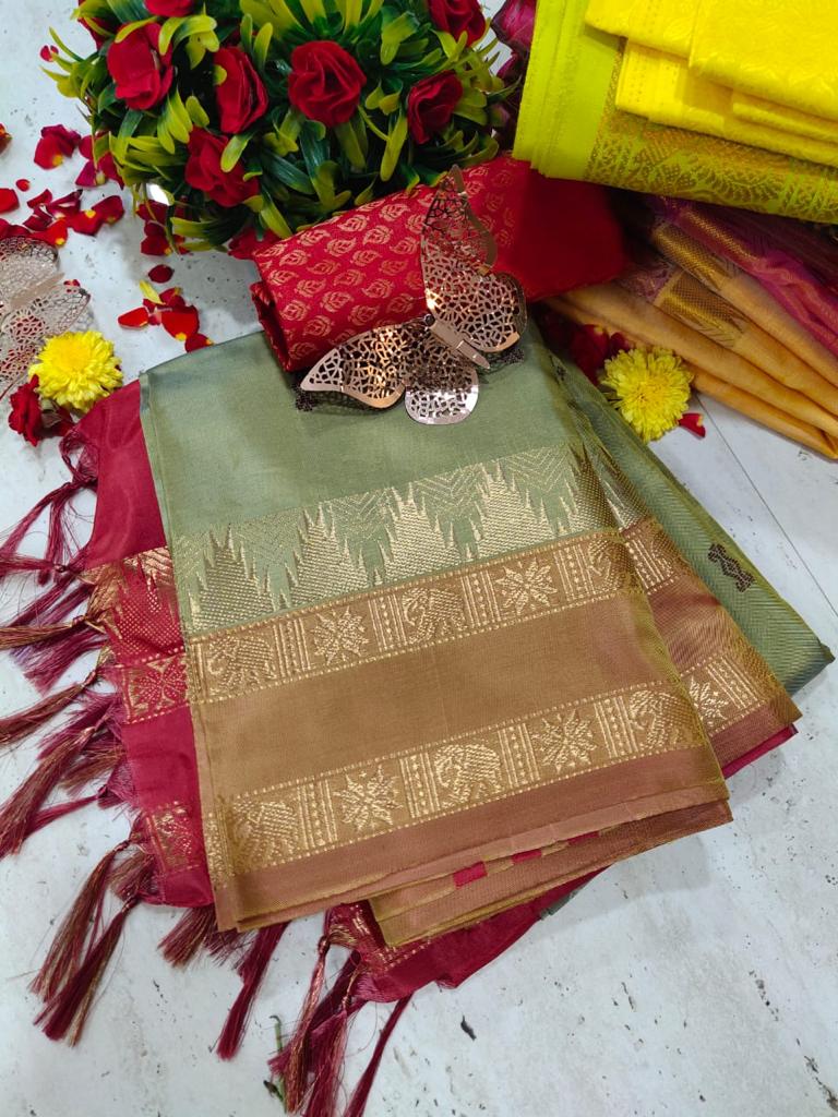 Vegan Silk saree without blouse