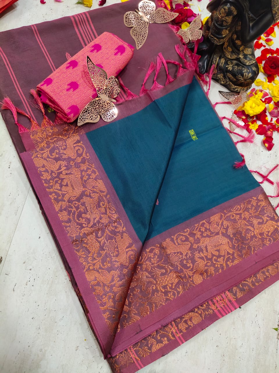 Vegan Banana Pith Silk Saree without blouse