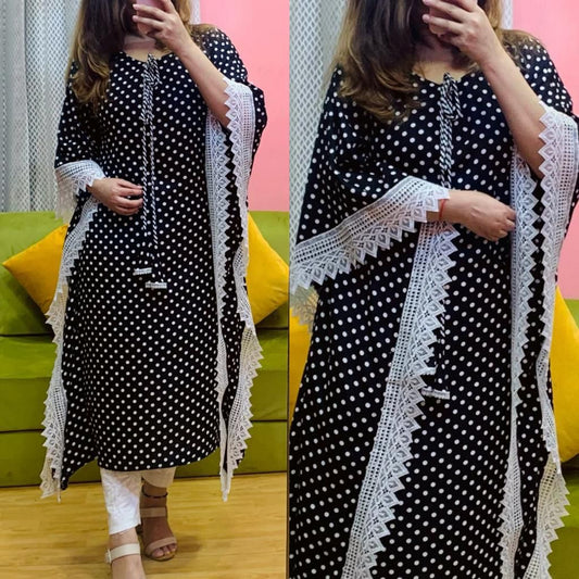 Black Cotton Readymade Kaftans