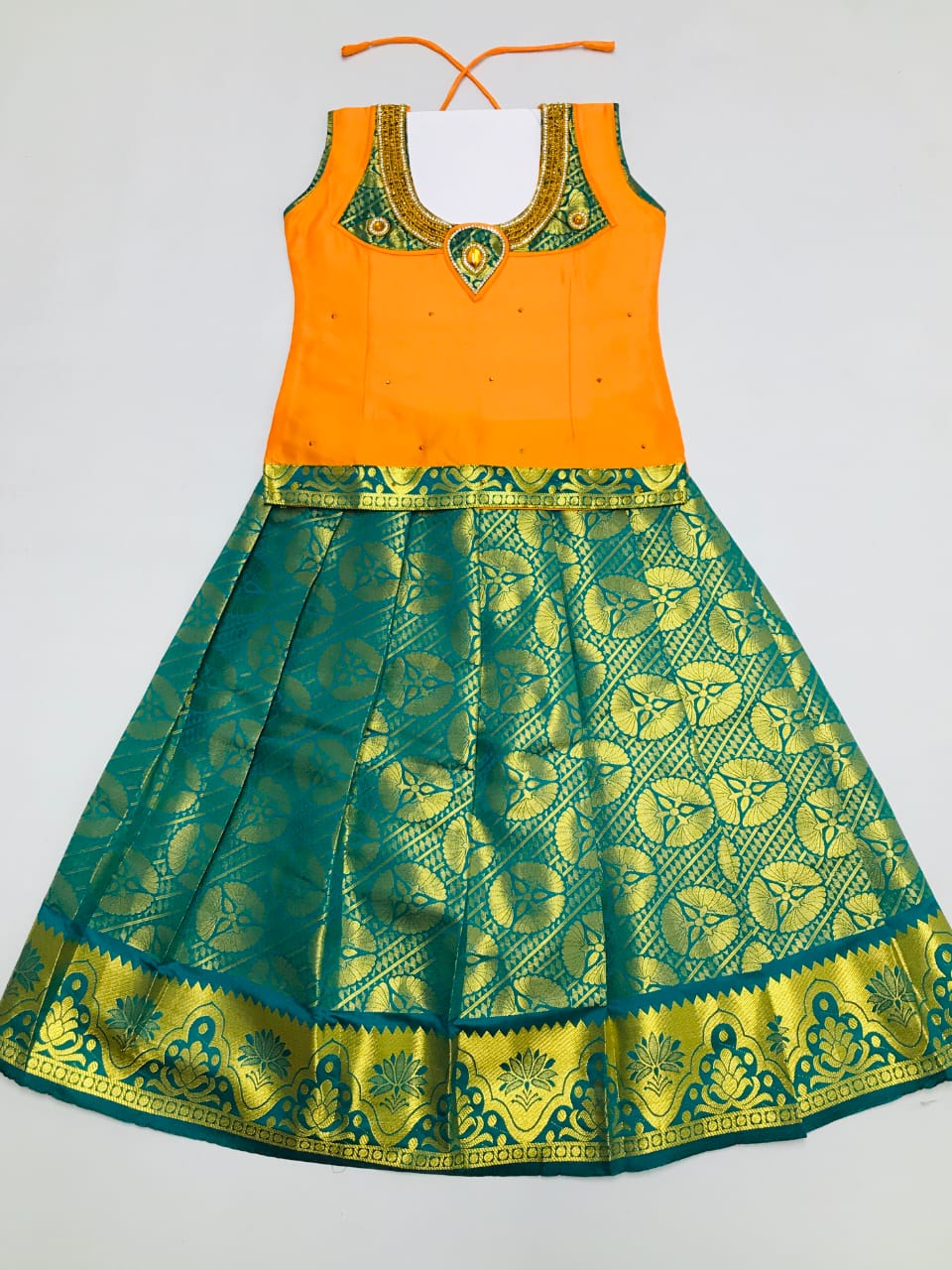 Ethnic kids ready to wear pattu pavadai