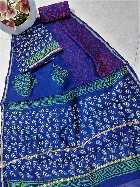 Chanderi silk suit material - unstitched