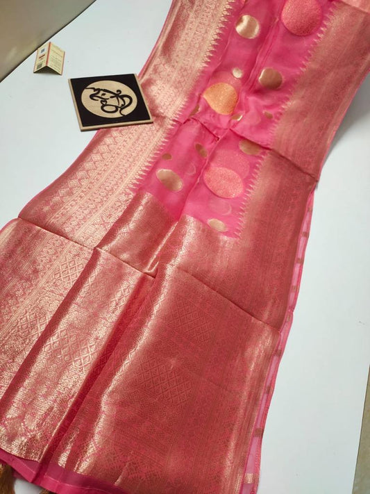 Banarasi soft semi georgette silk fancy zari saree