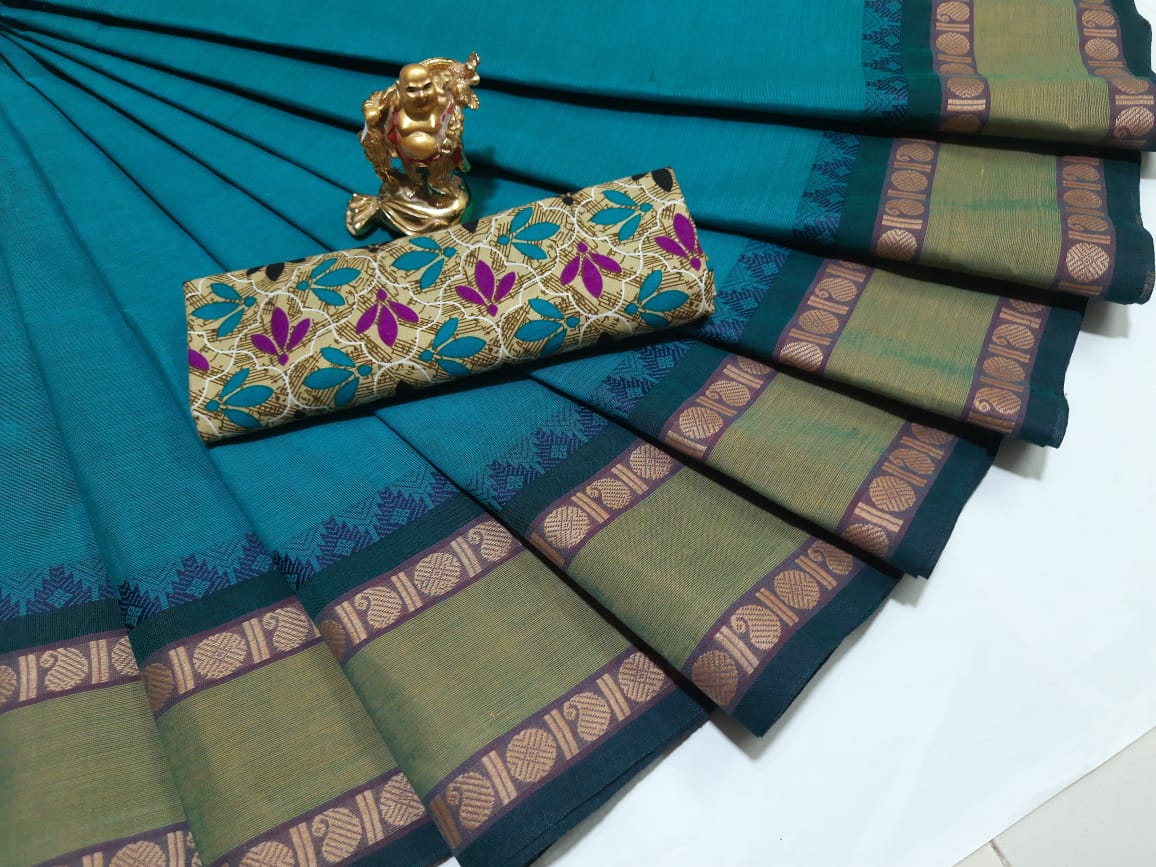 Chettinad Cotton Saree - Silk Bazaar