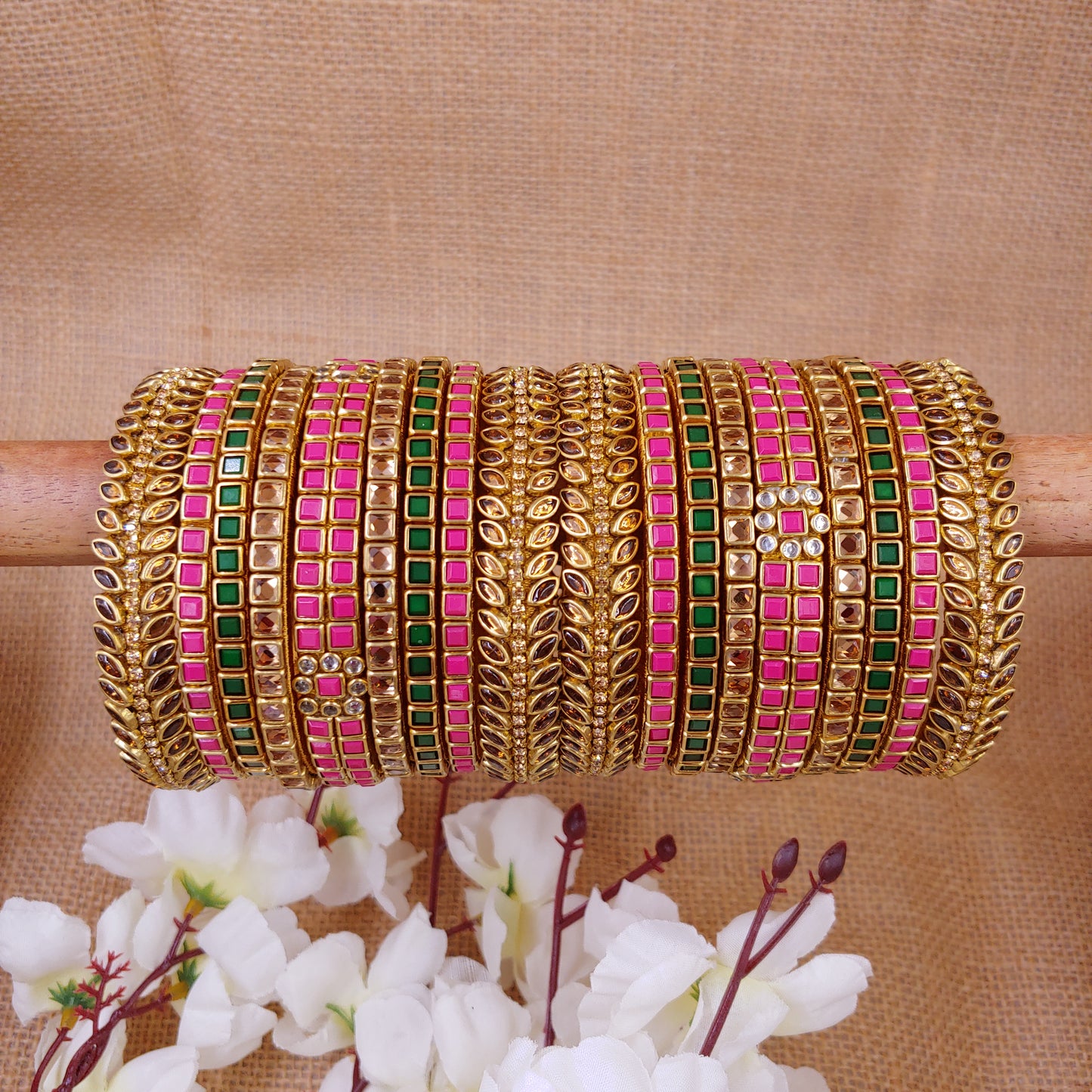 Kundan bangles set online Clearance