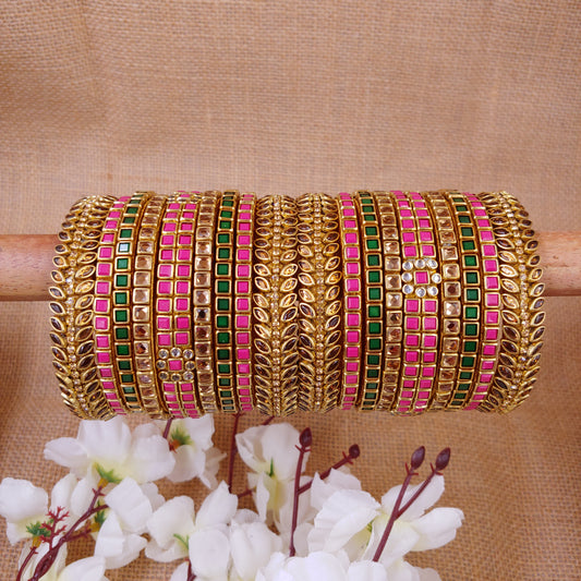Pre order Bridal Jewellery : Elegant Kundan Bangles Sets