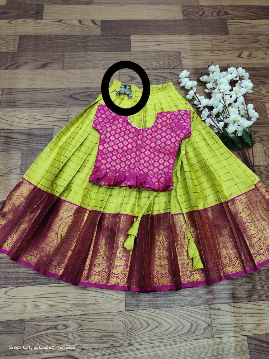 Buy Amirtha Fashion Baby Girls Lehenga Choli Ethnic Wear Self Design Lehenga  & Kurta (Green, Pack of 1) Online at Best Prices in India - JioMart.