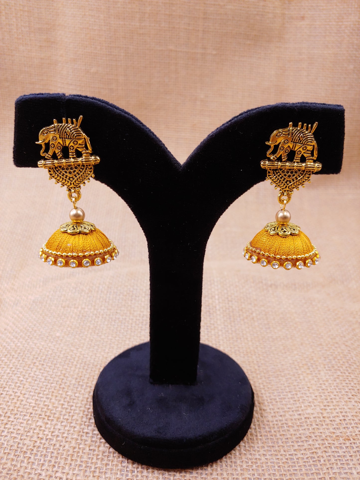 Traditional elephant Silk Thread Jhumkas